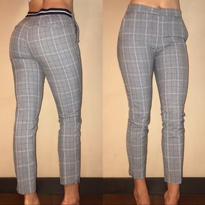 ZARA BASIC Plaid Cigarette Pants